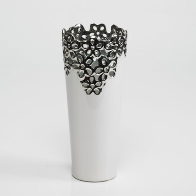 Modern Decorative Vase White Silver Designed