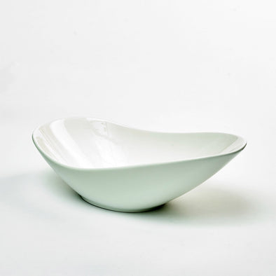 Classic White Porcelain X-Large Deep Curved Salad Bowl