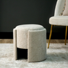 43cm Taupe Chenille Round Stool – Upholstered Accent Stool for Bedroom, Living Room & Dressing Area - L.H. (FN188-00-TP)