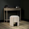 43cm Taupe Chenille Round Stool – Upholstered Accent Stool for Bedroom, Living Room & Dressing Area - L.H. (FN188-00-TP)