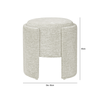 43cm Taupe Chenille Round Stool – Upholstered Accent Stool for Bedroom, Living Room & Dressing Area - L.H. (FN188-00-TP)