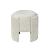 43cm Taupe Chenille Round Stool – Upholstered Accent Stool for Bedroom, Living Room & Dressing Area - L.H. (FN188-00-TP)