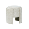 43cm Taupe Chenille Round Stool – Upholstered Accent Stool for Bedroom, Living Room & Dressing Area - L.H. (FN188-00-TP)