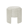 43cm Taupe Chenille Round Stool – Upholstered Accent Stool for Bedroom, Living Room & Dressing Area - L.H. (FN188-00-TP)