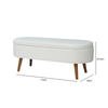 45.5cm White Boucle Storage Bench with Wooden Legs – Modern Upholstered Ottoman Seat with Hidden Storage - L.H. (FN186-00-WH)