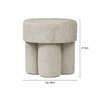 Modern 47.5cm Beige Chenille Round Stool | Padded Footrest & Ottoman - L.H. (FN189-00-BG)