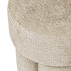 Modern 47.5cm Beige Chenille Round Stool | Padded Footrest & Ottoman - L.H. (FN189-00-BG)