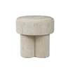 Modern 47.5cm Beige Chenille Round Stool | Padded Footrest & Ottoman - L.H. (FN189-00-BG)