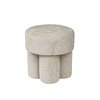Modern 47.5cm Beige Chenille Round Stool | Padded Footrest & Ottoman - L.H. (FN189-00-BG)