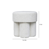 Modern 47.5cm Ivory Chenille Round Stool | Padded Accent Ottoman - L.H. (FN189-00-IV)