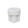Modern 47.5cm Ivory Chenille Round Stool | Padded Accent Ottoman - L.H. (FN189-00-IV)