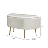 48cm Beige Velvet Storage Bench with Gold Legs – Modern Upholstered Ottoman Seat with Hidden Storage - L.H. (FN185-00-BG)