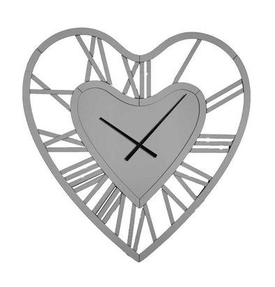 Heart shapped Mirrored Clock 80cm - RS