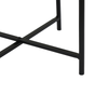 55cm Black Metal End Table with Travertine Marble Top - L.H. (MF466-00-MBL-BL)