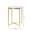 55cm Gold Metal End Table with White Marble Top - L.H. (MF466-00-MBL-GD)