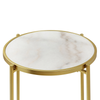 55cm Gold Metal End Table with White Marble Top - L.H. (MF466-00-MBL-GD)