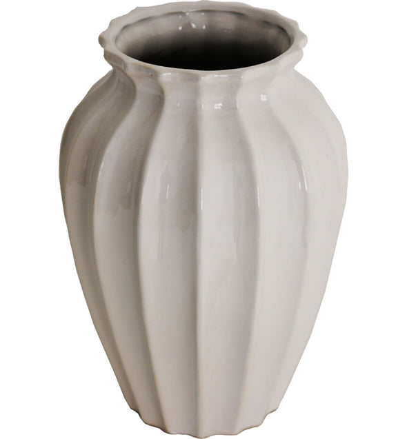 Elite White Ceramic Vase-Large - RS