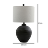 61cm Black Ceramic Table Lamp with Grey Linen Shade - L.H. (CT579-00-LIN-BLGY)