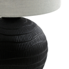 61cm Black Ceramic Table Lamp with Grey Linen Shade - L.H. (CT579-00-LIN-BLGY)