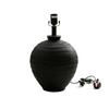 61cm Black Ceramic Table Lamp with Grey Linen Shade - L.H. (CT579-00-LIN-BLGY)