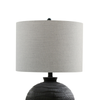 61cm Black Ceramic Table Lamp with Grey Linen Shade - L.H. (CT579-00-LIN-BLGY)