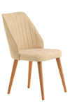 Hazal Chair - Beige/Walnut (Set of 2) - DE.L