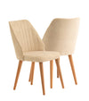 Hazal Chair - Beige/Walnut (Set of 2) - DE.L