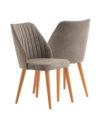 Hazal Chair - Charcoal/Walnut (Set of 2) - DE.L