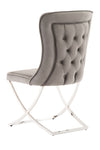 Munih Chair - Grey/Chrome (Set of 2) - DE.L