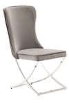 Munih Chair - Grey/Chrome (Set of 2) - DE.L