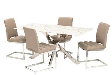 Arlo Dining Table + 6 Chairs - Taupe  - DE.L