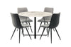 Mia Dining Table + 4 Nuna Chairs - Grey - DE.L