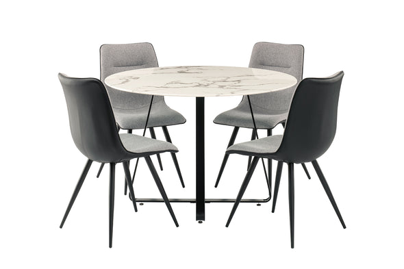 Mia Dining Table + 4 Nuna Chairs - Grey - DE.L