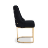 Casas Black Velvet Dining Chair with Gold Legs - L.H. (FN180-00-BLGD)