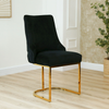 Casas Black Velvet Dining Chair with Gold Legs - L.H. (FN180-00-BLGD)