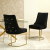 Casas Black Velvet Dining Chair with Gold Legs - L.H. (FN180-00-BLGD)