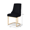 Casas Black Velvet Dining Chair with Gold Legs - L.H. (FN180-00-BLGD)