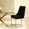 Casas Black Velvet Dining Chair with Gold Legs - L.H. (FN180-00-BLGD)