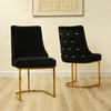 Casas Black Velvet Dining Chair with Gold Legs - L.H. (FN180-00-BLGD)