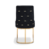 Casas Black Velvet Dining Chair with Gold Legs - L.H. (FN180-00-BLGD)