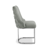Casas Grey Velvet Dining Chair with Chrome Legs - L.H. (FN180-00-GYCH)