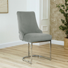 Casas Grey Velvet Dining Chair with Chrome Legs - L.H. (FN180-00-GYCH)