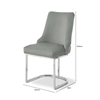 Casas Grey Velvet Dining Chair with Chrome Legs - L.H. (FN180-00-GYCH)