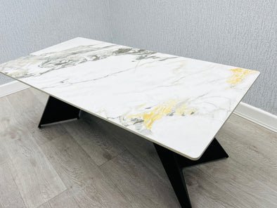 Chicago Cream & Gold Ceramic Coffee Table- ASR