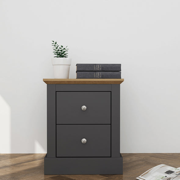 Devon Charcoal Bedside Cabinet (DEVCABCHA) - L.P.D