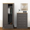 Devon Charcoal Double Wardrobe (DEVROBE2DCHA*) - L.P.D