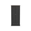 Devon Charcoal Double Wardrobe (DEVROBE2DCHA*) - L.P.D
