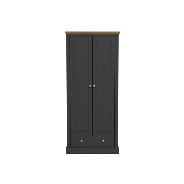 Devon Charcoal Double Wardrobe (DEVROBE2DCHA*) - L.P.D