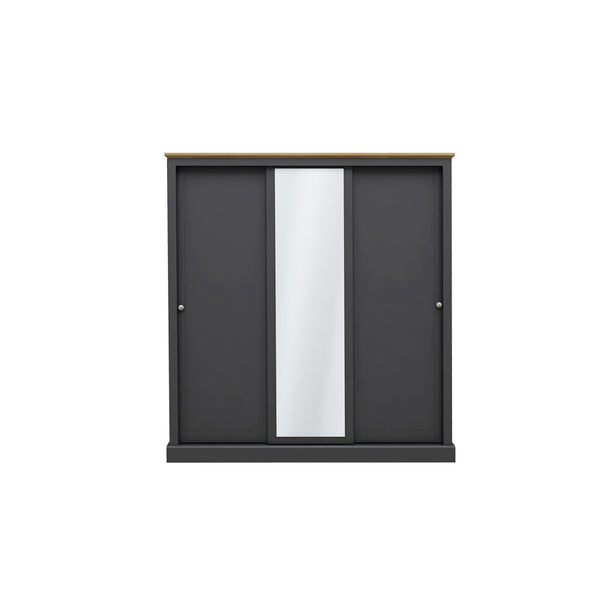 Devon Charcoal Triple Sliding Wardrobe (DEVSLID3DCHA*) - L.P.D