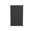 Devon Charcoal Triple Wardrobe (DEVROBE3DCHA*) - L.P.D